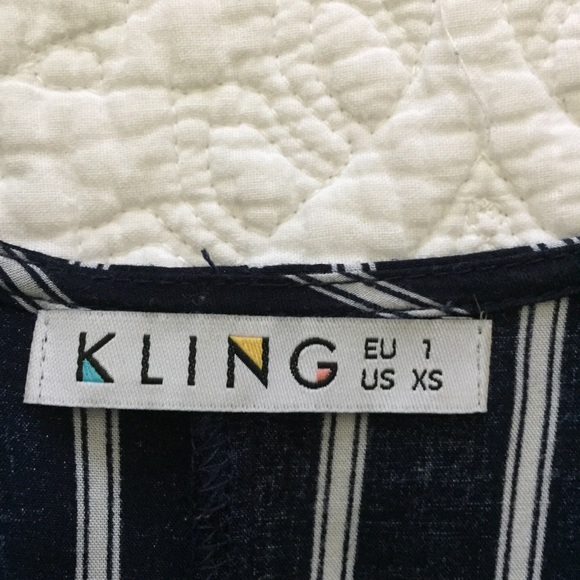 Kling Wrap Romper Short Sleeve Navy/White XS - Picture 3 of 4